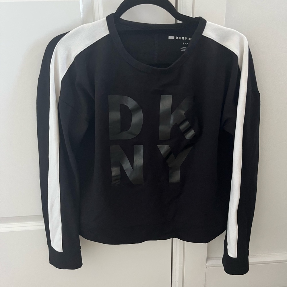 DKNY Sport Black White Crew Neck Sweatshirt